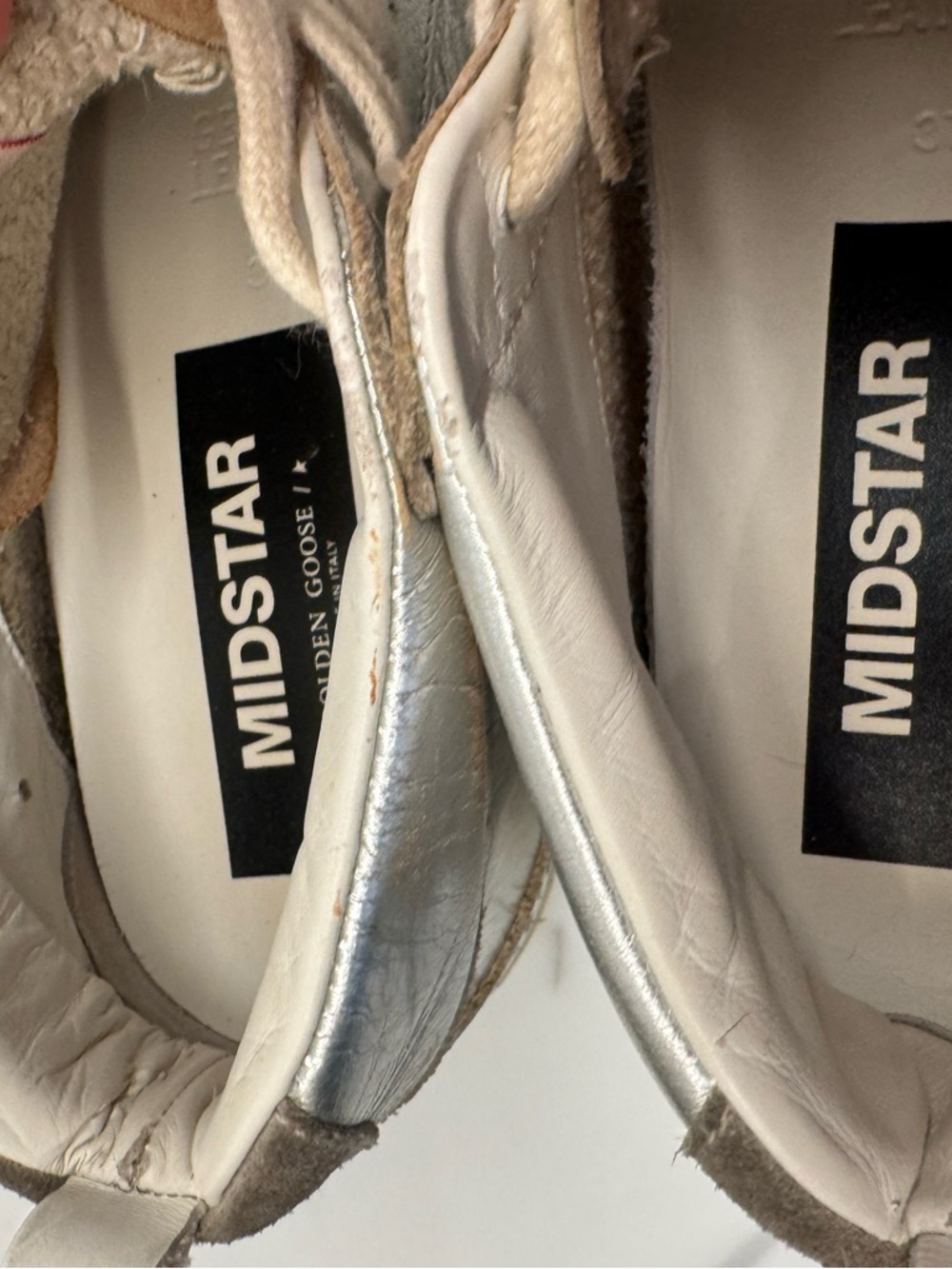 ♥️ Golden Goose Midstar Mid Star Sneakers - Silver and White Trim 37 / 7 - Picture 4 of 6
